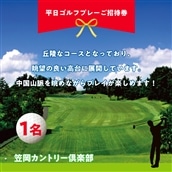 平日ゴルフプレーご招待券 セルフプレー券 笠岡カントリー倶楽部《45日以内に出荷予定(土日祝除く)》---B-72---