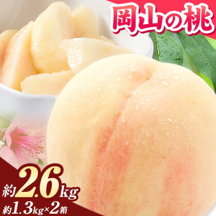 【先行予約】桃 岡山の桃 約2.6kg(約1.3kg×2箱)《2026年6月下旬-9月上旬頃出荷》 ご家庭用 訳あり 白桃 岡山 はくとう スイーツ フルーツ 果物 デザート 旬 モモ もも 先行予約 送料無料 果物 岡山県 笠岡市 清水白桃 白鳳 白麗 クール便---kasaoka_zsy_150_26---
