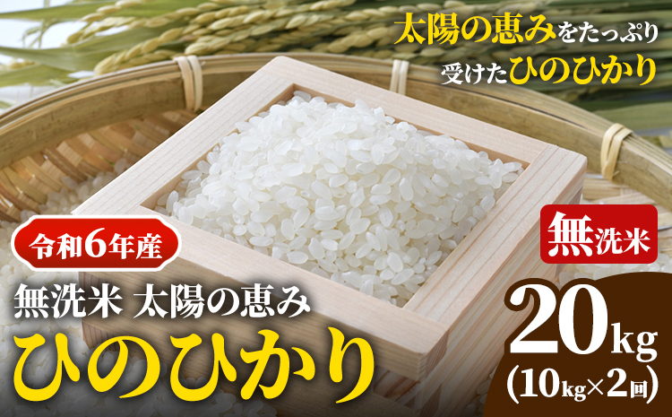 【令和6年産 予約受付】無洗米 岡山県産 ひのひかり 笠岡産 20kg(10kg×2回)《10月下旬-9月下旬頃出荷》農事組合法人奥山営農組合 太陽の恵み---O-06_20k_無洗米---