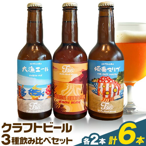 クラフトビール 3種 醸造長おまかせ飲み比べセット 瓶330ml 6本 千葉県 勝浦市 にある 醸造所より 直送 MAXIMUS.WORK 株式会社[30日以内に出荷予定(土日祝除く)]千葉県 勝浦市 クラフトビール ビール 飲み比べ[配送不可地域:離島]---kastuura_tbb_1---