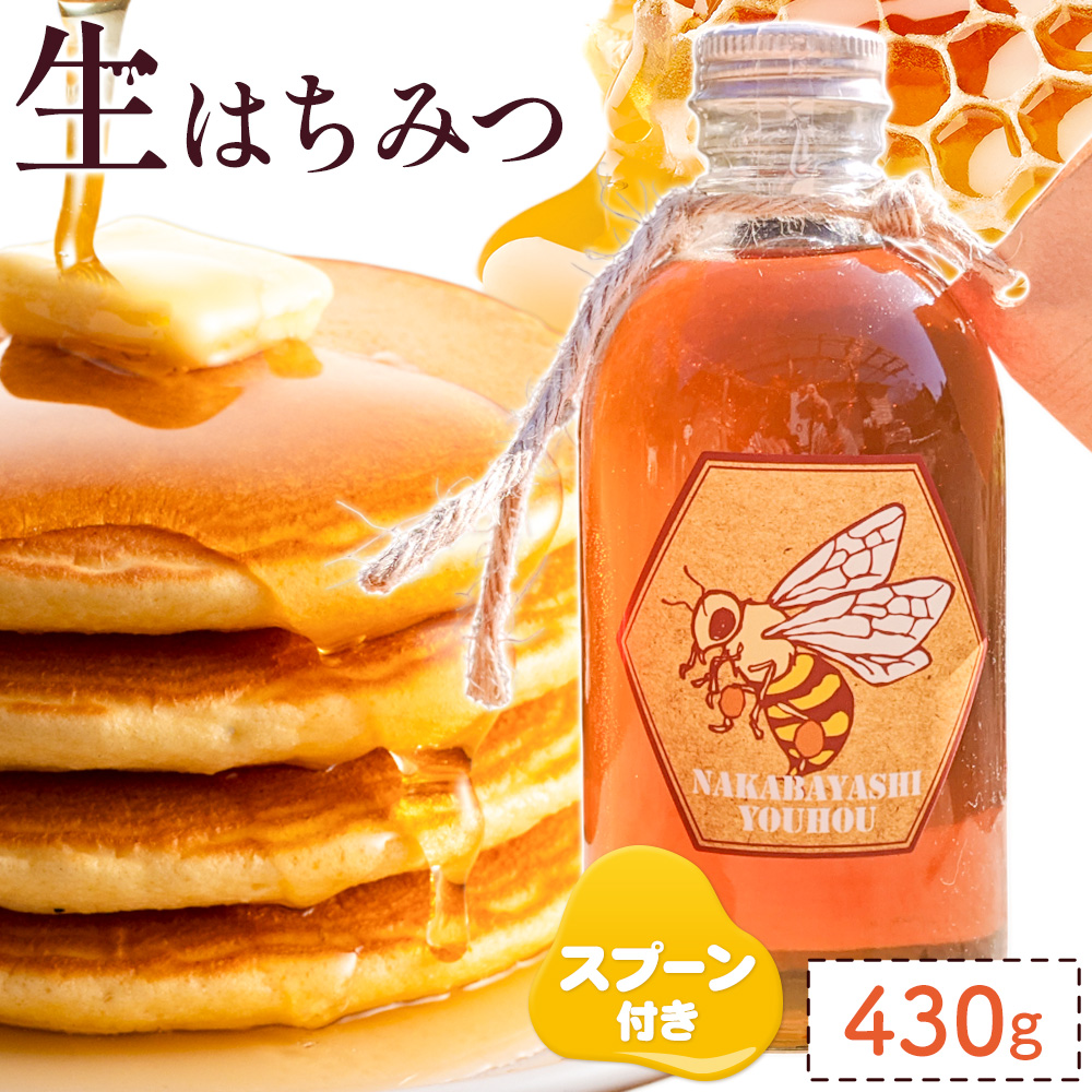 勝浦産 非加熱の 生ハチミツ(430g) ハチミツスプーン付き[90日以内に出荷予定(土日祝除く)]千葉県 勝浦市 はちみつ 蜂蜜 生ハチミツ 非加熱 百花蜜---kastuura_nbs_1---