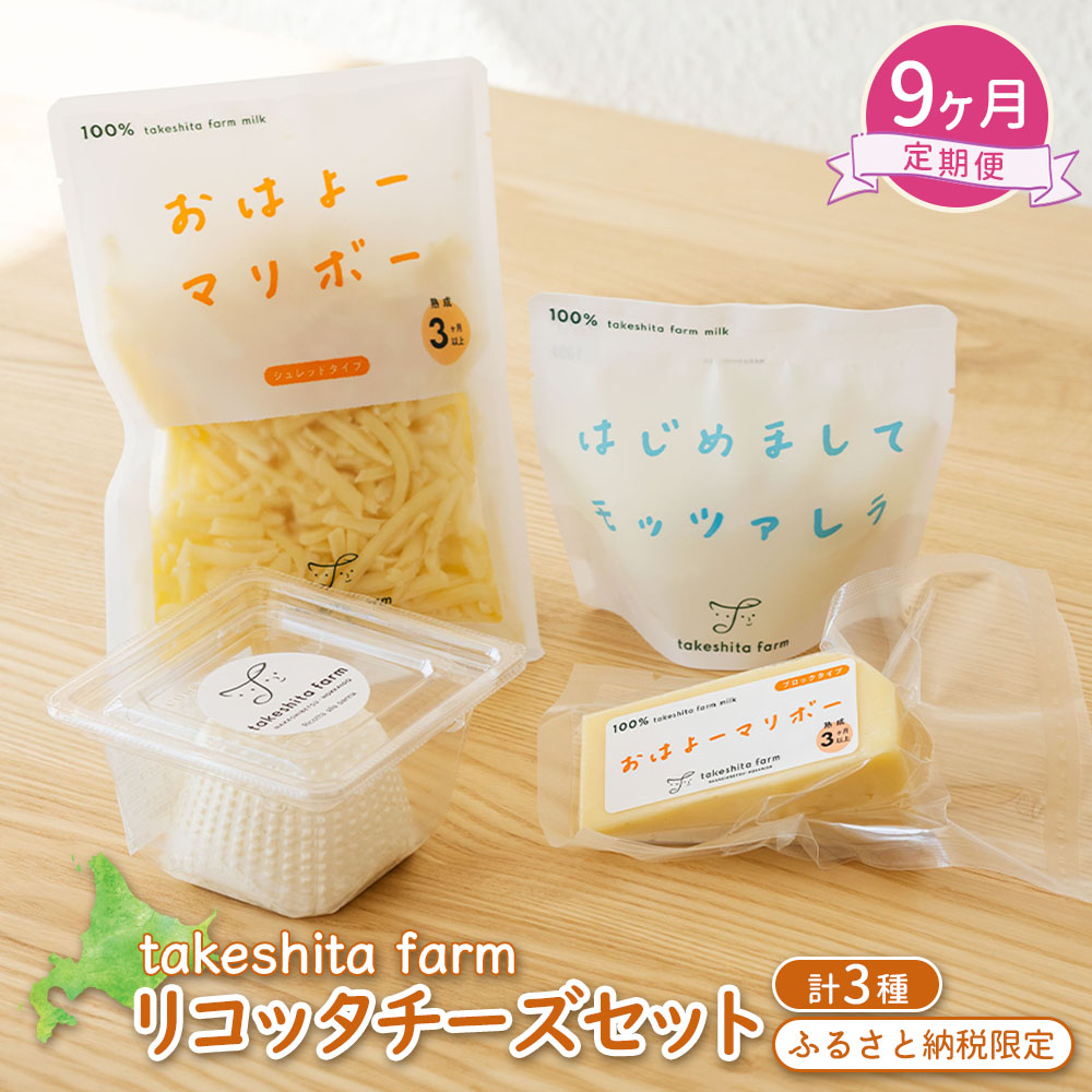 竹下牧場 takeshita farm 【9ヶ月配送】リコッタチーズセット  計470g【24028】