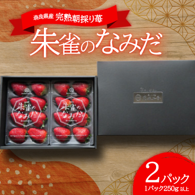 点心カフェ花水土香 が紡ぐ「朱雀のなみだ」奈良県産 完熟朝採り苺 (250g 以上×2pc)【配送不可地域：離島】【1145924】