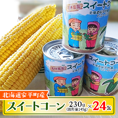あびらのスイートコーン缶 24個入り 2025年収穫分【1031862】