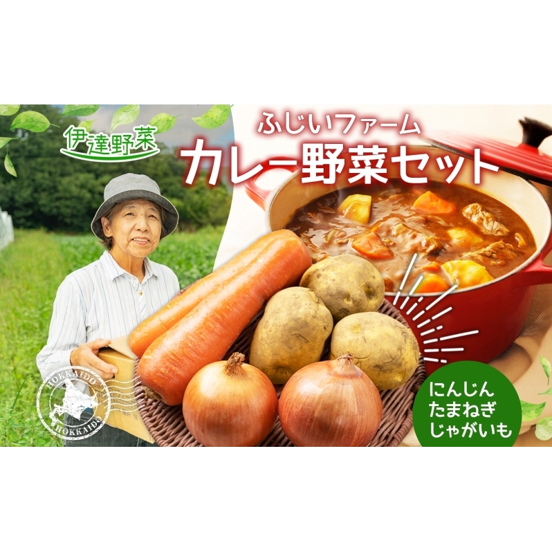 北海道産 カレー 野菜 セット じゃがいも とうや メークイン 北あかり 玉ねぎ 人参 ジャガイモ 馬鈴薯 ポテト 玉葱 タマネギ ニンジン 旬  産地直送 野菜 農作物 ふじいファーム 送料無料 北海道伊達市 JRE MALLふるさと納税