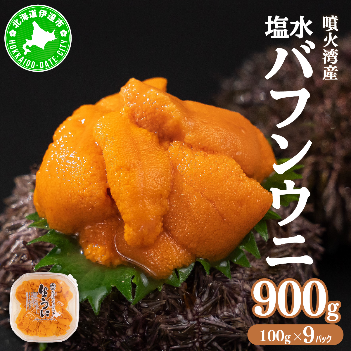 北海道 噴火湾産 塩水 バフンウニ 100g 9パック 計900g うに ウニ 雲丹 海鮮 海の幸 魚介類 ウニ丼 お寿司 濃厚 無添加 産地直送 お取り寄せ 山村水産 送料無料【55250874】