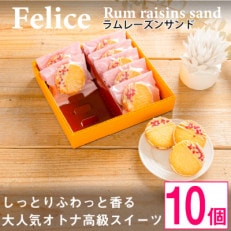 大人のラムレーズンサンド10個入り【  高級 スイーツ 詰め合わせ 洋菓子 手土産 ギフト 】【配送不可地域:離島】【1116331】