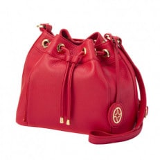 【濱野皮革工藝のバッグ】フィオーレ バケットショルダー(レッド)【1585147】