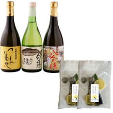 本格麦焼酎と清酒720ml3本組とレモンしめ鯖2パックセット(A-10)【複数個口で配送】【配送不可地域:離島】【4063674】