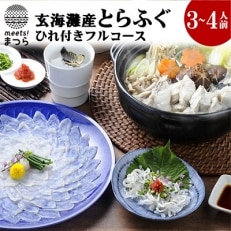 絶品とらふぐ刺身・鍋セット(ヒレ付)3～4人前【配送不可地域：離島】【1003799】