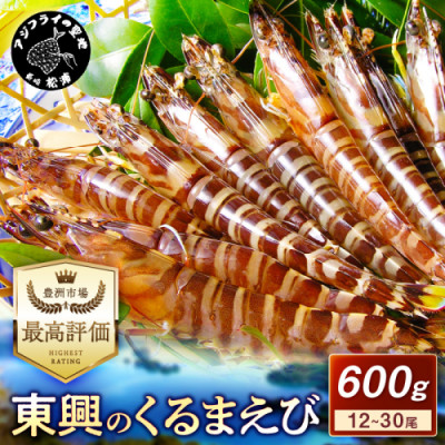 豊洲市場で高評価を受け続ける車海老　東興のくるまえび600g(玄海活きくるまえび)【配送不可地域：離島・北海道・沖縄・東北】【1241159】