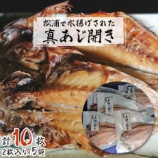 【毎月定期便】松浦で水揚げされた真あじ開き2枚入り×5袋 全12回【配送不可地域:離島】【4012555】