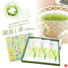 深蒸し茶100g×3袋詰合せギフト 狭山茶産地からお届け 心和む香りの強火仕上げ【1517903】
