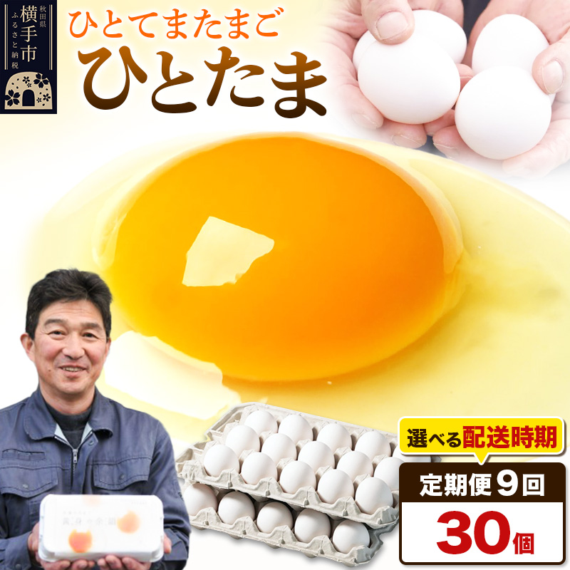 【常温発送】《定期便9ヶ月》ひとたま 30個（業務用）【発送時期が選べる】東海林養鶏場 ひとたま 卵 玉子 たまご タマゴ 9か月 9ヵ月 9カ月 9ケ月 開始時期選べる