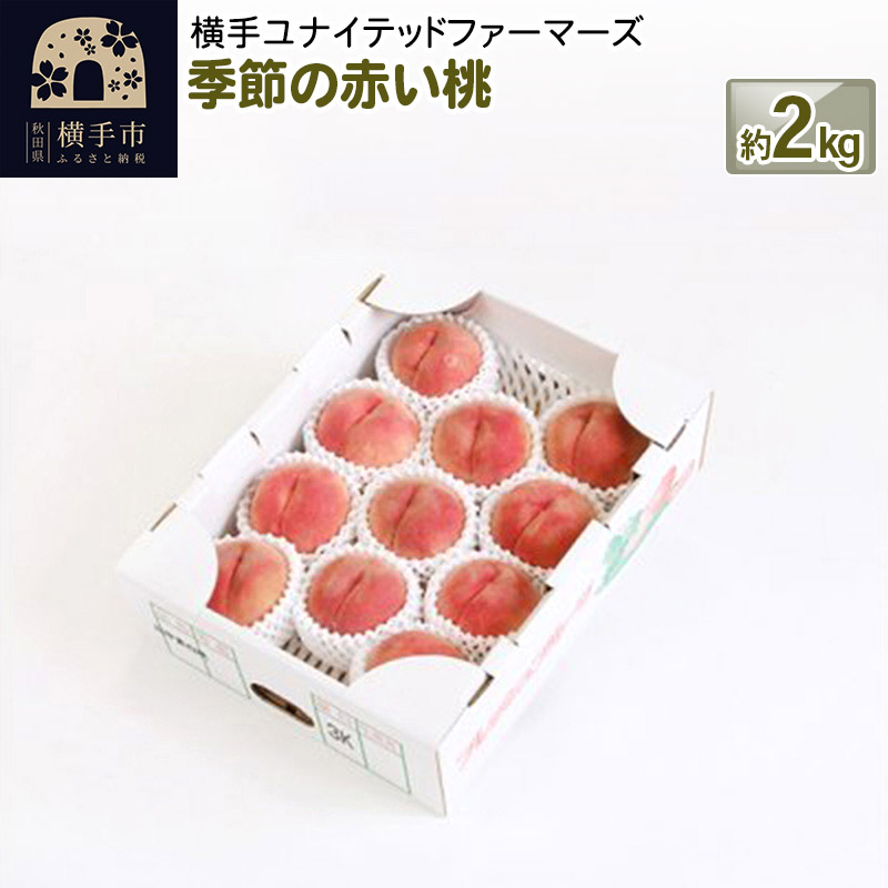 8月上旬より発送 季節の赤い桃 約2kg（あかつき、川中島白桃、伊達白桃、幸茜）