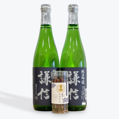 糸魚川地酒 謙信 純米吟醸 720ml×2本 お酒と相性抜群の素干しホタルイカ付き!【1616817】