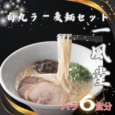 【訳あり】「一風堂」白丸 ラー麦麺セット バラ6食分(岡垣町)【1587755】