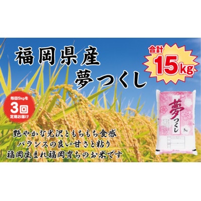 【発送月固定定期便】【食味鑑定士厳選】福岡県産 夢つくし5kg(5kg×1袋)(岡垣町)全3回【4072914】