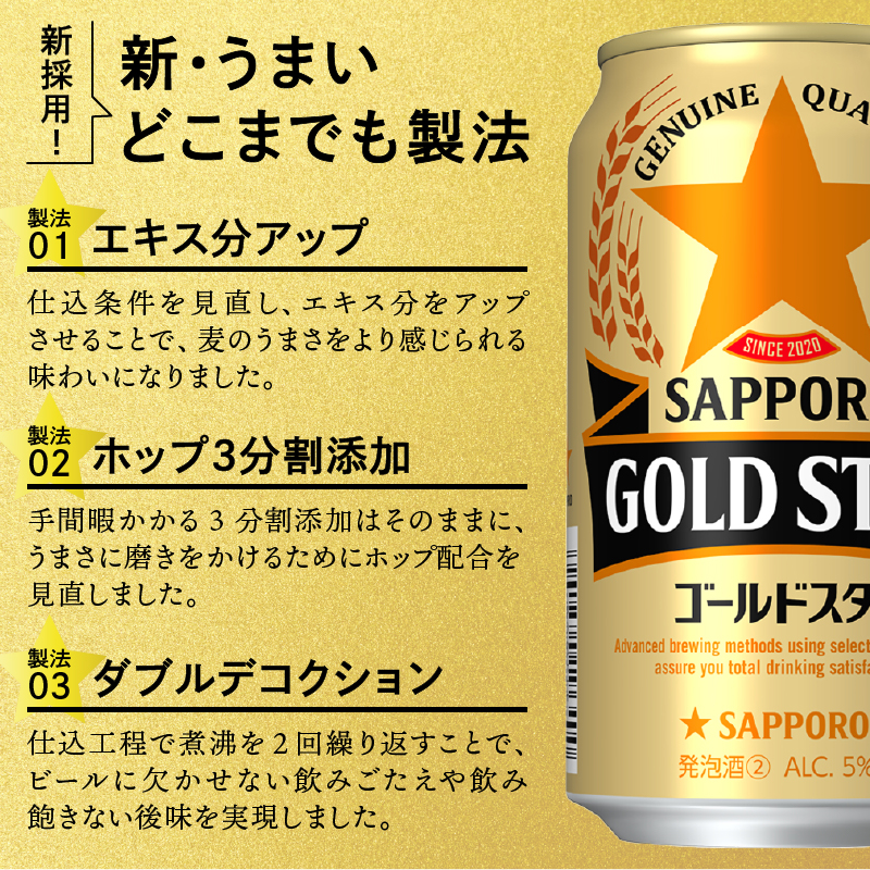 a12-266 【サッポロビール】 ゴールドスター 350ml×24本 | 静岡