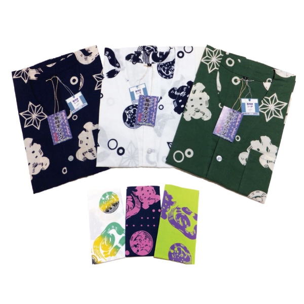 a22-010　焼津魚河岸シャツ＆本染めてぬぐい＆うちわセット