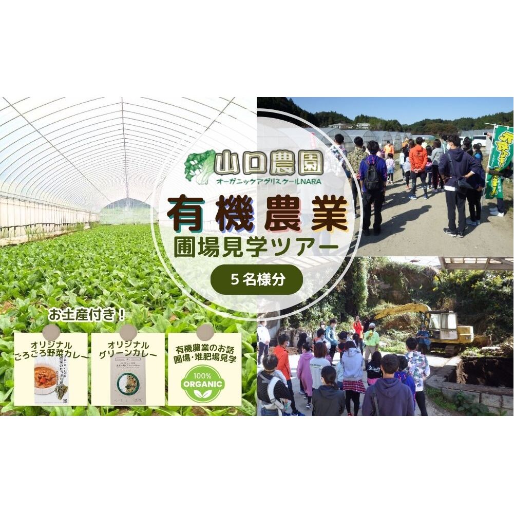 有機農業 圃場見学 ツアー お土産付 5名様迄/ 農業 農家 有機野菜 オーガニック 無農薬 SDGs 関西 体験 チケット カレー 山口農園 奈良県 宇陀市 ふるさと納税