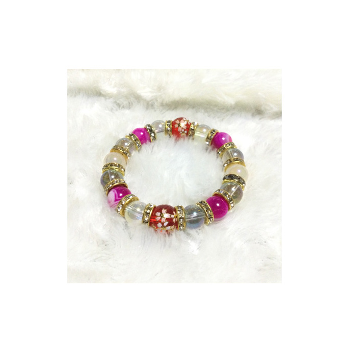 天然石パワーストーンブレスレット（8） アクセサリー 金桜模様 和風 ピンク 普段使い 小物 ファッション小物 