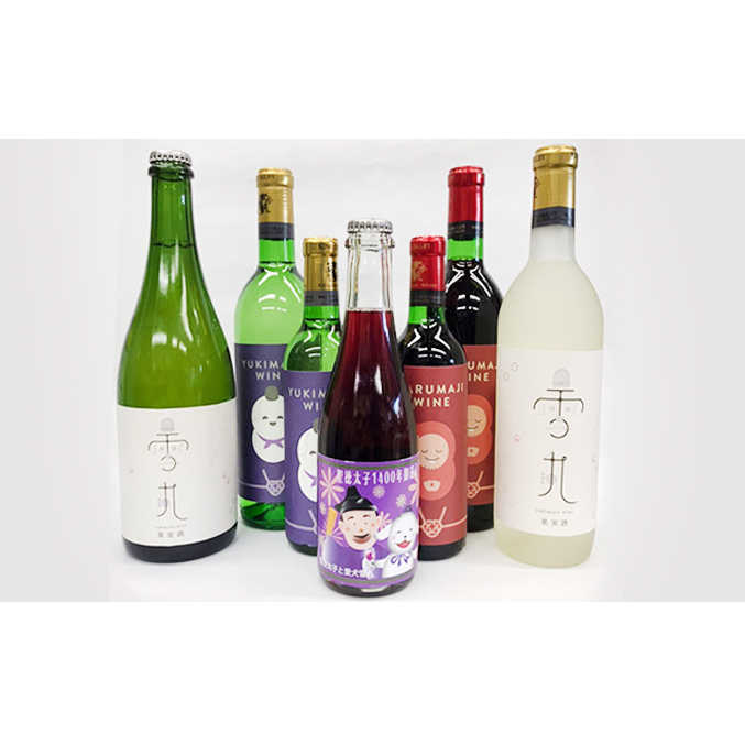 【数量限定】雪丸・達磨寺・聖徳太子ワイン 7本フルセット 赤ワイン お酒 白ワイン シャンパン スパークリングワイン 