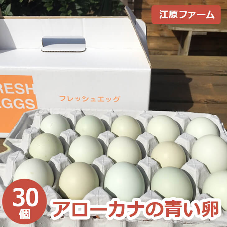 ふるさと納税 たまご 江原ファーム アローカナの青い卵 (30個) タマゴ 生みたて 新鮮_AG01
