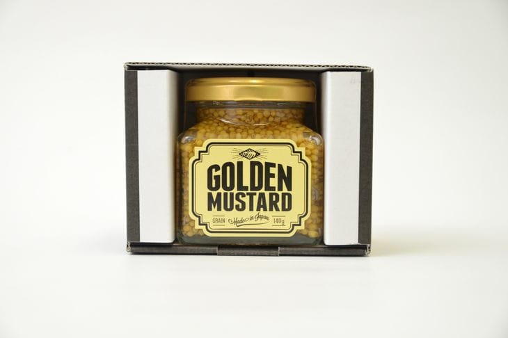 ゴールデンマスタード　1個入り ギフトBOX（ゴールド） ｜ 調味料 マスタード からし 洋からし おいしい ギフト 贈答 贈り物 プレゼント 記念日 記念品 ご褒美 お祝 お中元 お歳暮 茨城県 古河市 _DS04