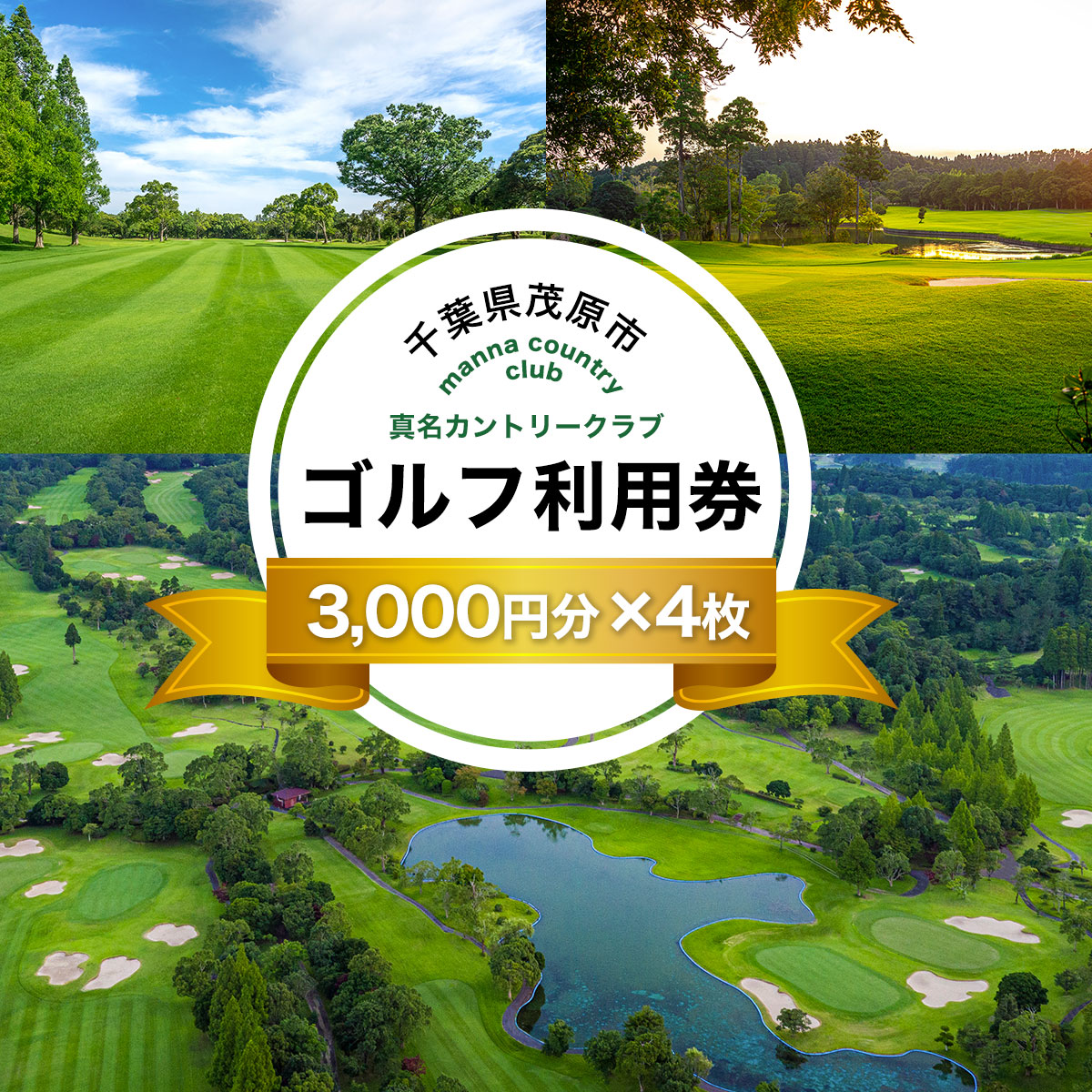 真名カントリークラブ利用券(3,000円分×4枚)