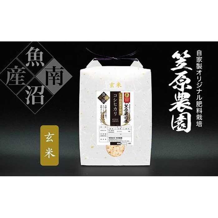【令和７年産新米】南魚沼産 笠原農園米 十年間農薬不使用コシヒカリ玄米 2kg