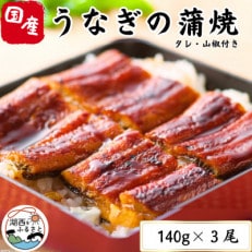特撰浜名湖うなぎ蒲焼140g×3尾【配送不可地域:離島】【1497489】