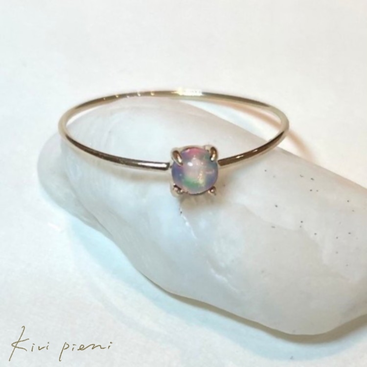 【13号】【天然石ジュエリー】 オパール k10(10金）リング◇ ※着日指定不可