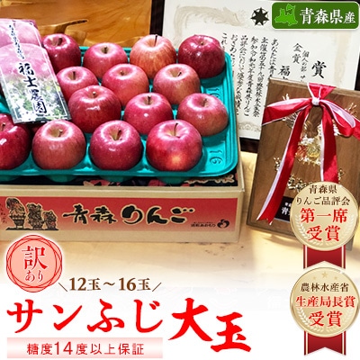 「サンふじ」大玉約5kg・糖度14度以上保証・訳あり家庭用りんご【配送不可地域：離島】【1111237】