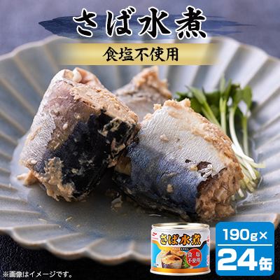 マルハニチロ さば水煮 食塩不使用 190g×24個【配送不可地域：離島】【1544134】