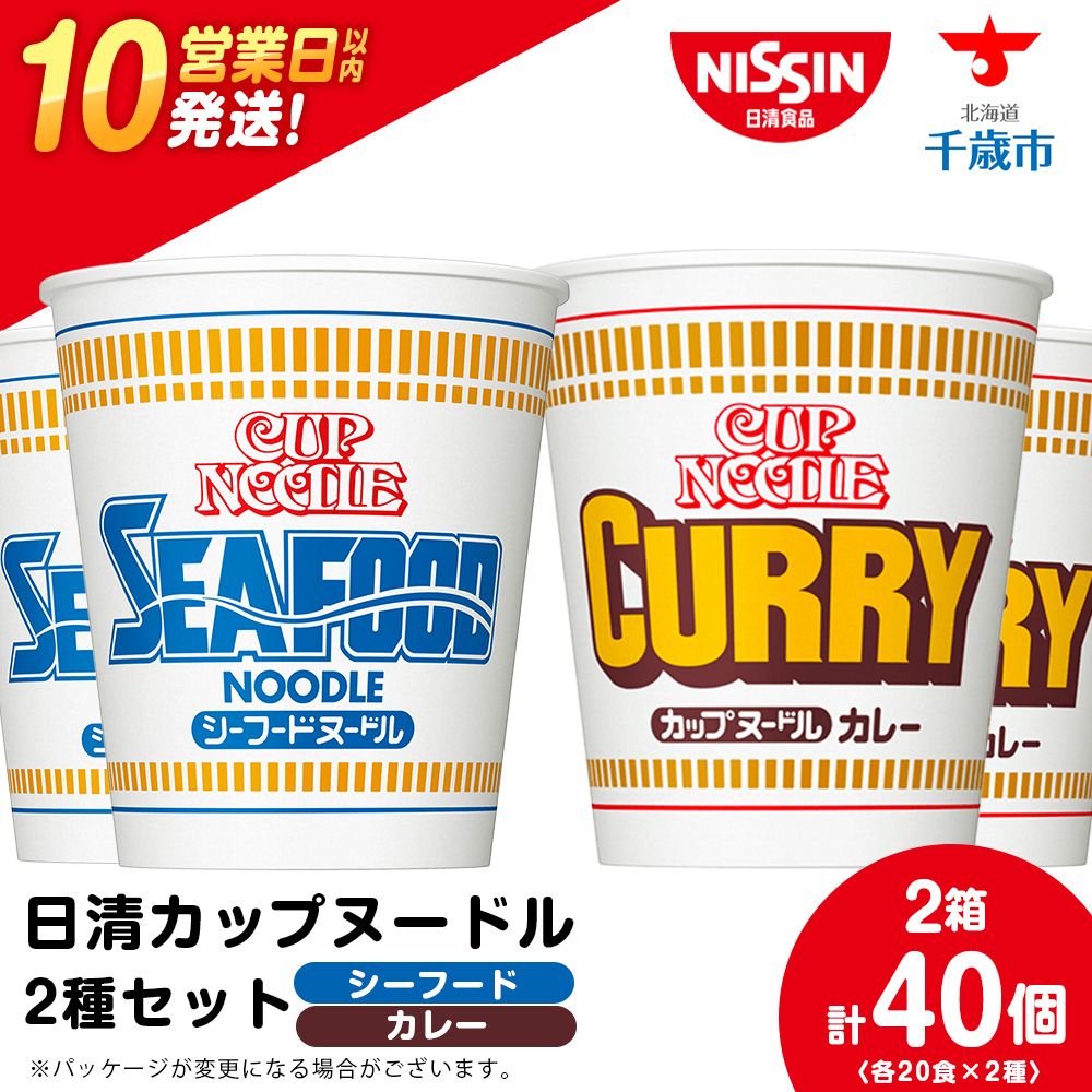 日清ヌードル2種セット シーフードヌードル・カレーヌードル各20食 ラーメン 麺 即席麺 麺類 カップ麺 インスタント カップラーメン