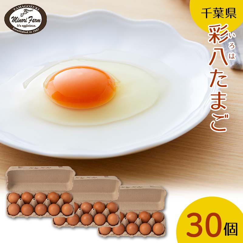 「彩八(いろは)」たまご(30個) 国産 鶏卵 卵 玉子 タマゴ 生卵 濃厚 コク 千葉県 睦沢町 F21G-222