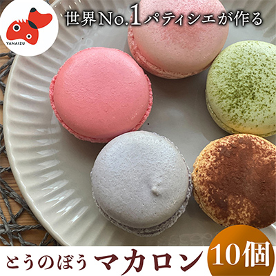 世界No.1パティシエが作る さっくりぎっしり!保存料不使用の「とうのぼうマカロン」10個入り【配送不可地域:離島】【1460477】