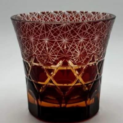 琥珀塗り切子(030)レッド【1632621】