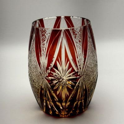 琥珀塗り切子(036)レッド【1632682】