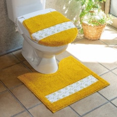 フィンランドの「幸せを運ぶ鳥」小鳥柄の普通トイレ2点セット　イエロー【1255834】