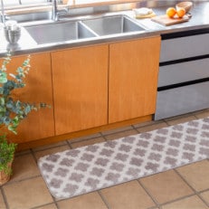 コスモトロンで作った人気のモロッカン柄吸水速乾キッチンマット縦50cm×横270cmベージュ【1412692】