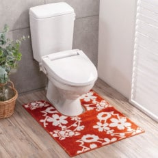 運気を呼び込む古典柄耳長トイレマット テラコッタ【1412704】