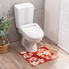 運気を呼び込む古典柄普通トイレマット　テラコッタ【1412705】