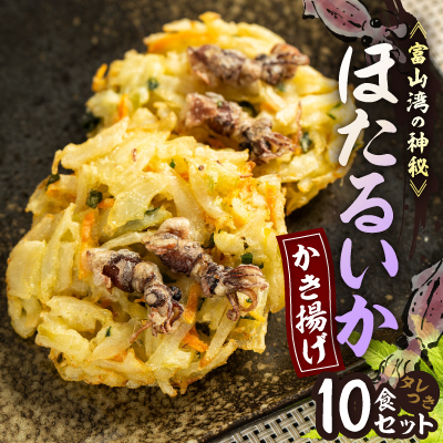 富山産ほたるいか入りかき揚げ【かき揚げ丼の具10食セット】【配送不可地域：離島】【1551201】