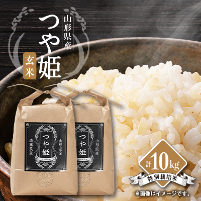 【令和7年産先行予約】山形県川西町産 つや姫 玄米10kg【1462400】
