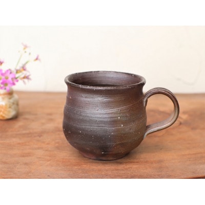 備前焼 コーヒーカップ(中)　ロクロ目・サンギリ　c6-002【1605108】