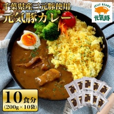 【千葉県産三元豚使用】元気豚 カレーセット 2kg(200g×10食分)【配送不可地域:離島・沖縄】【1032620】