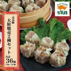 【千葉県産三元豚】元気豚 大粒焼売2種セット(2種 合計36個入)【シュウマイ】【配送不可地域:離島・沖縄】【1405056】