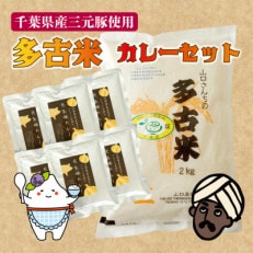ご飯にはやっぱりカレー!「多古米コシヒカリ2kg」と「元気豚カレー200g×6」セット【配送不可地域:離島】【1491084】